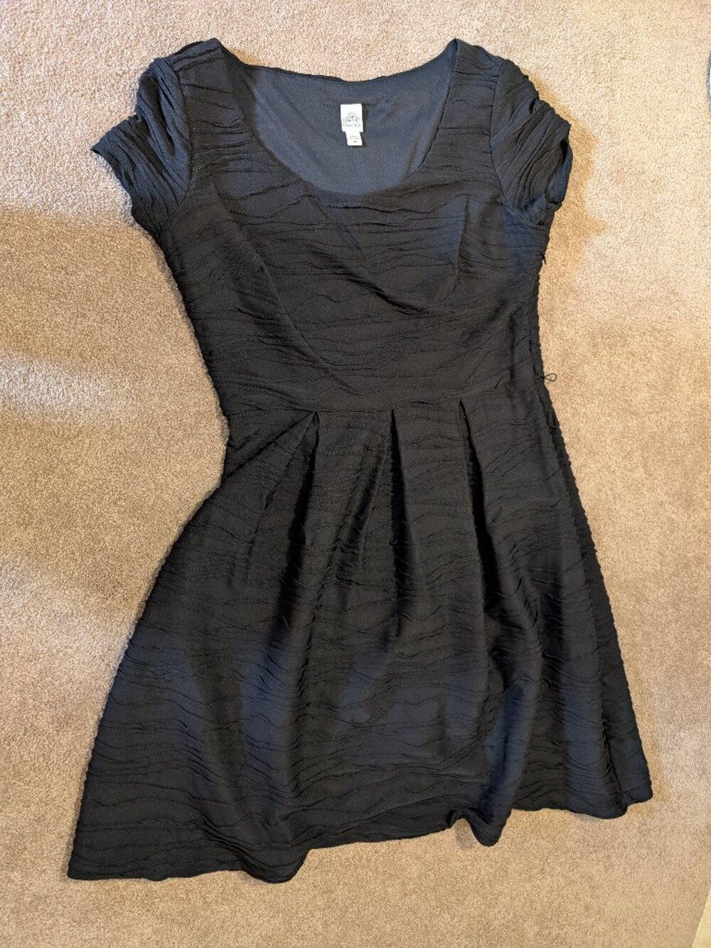 Black casual dress with pleats size 10